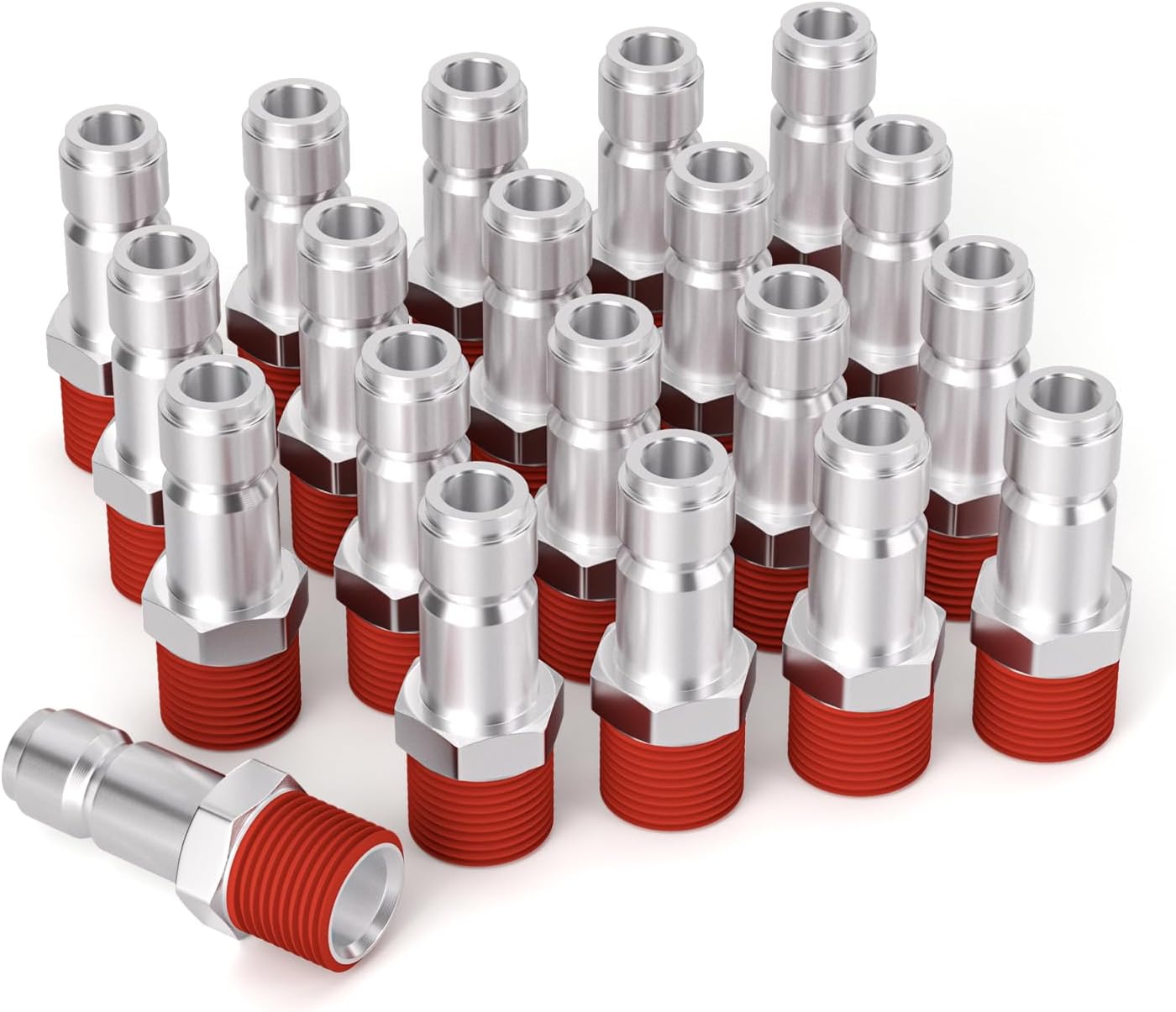GASHER 1/2 Inch Body Size, T-Type Plug, 1/2 Inch Male Pneumatic Plugs(20-Pack)
