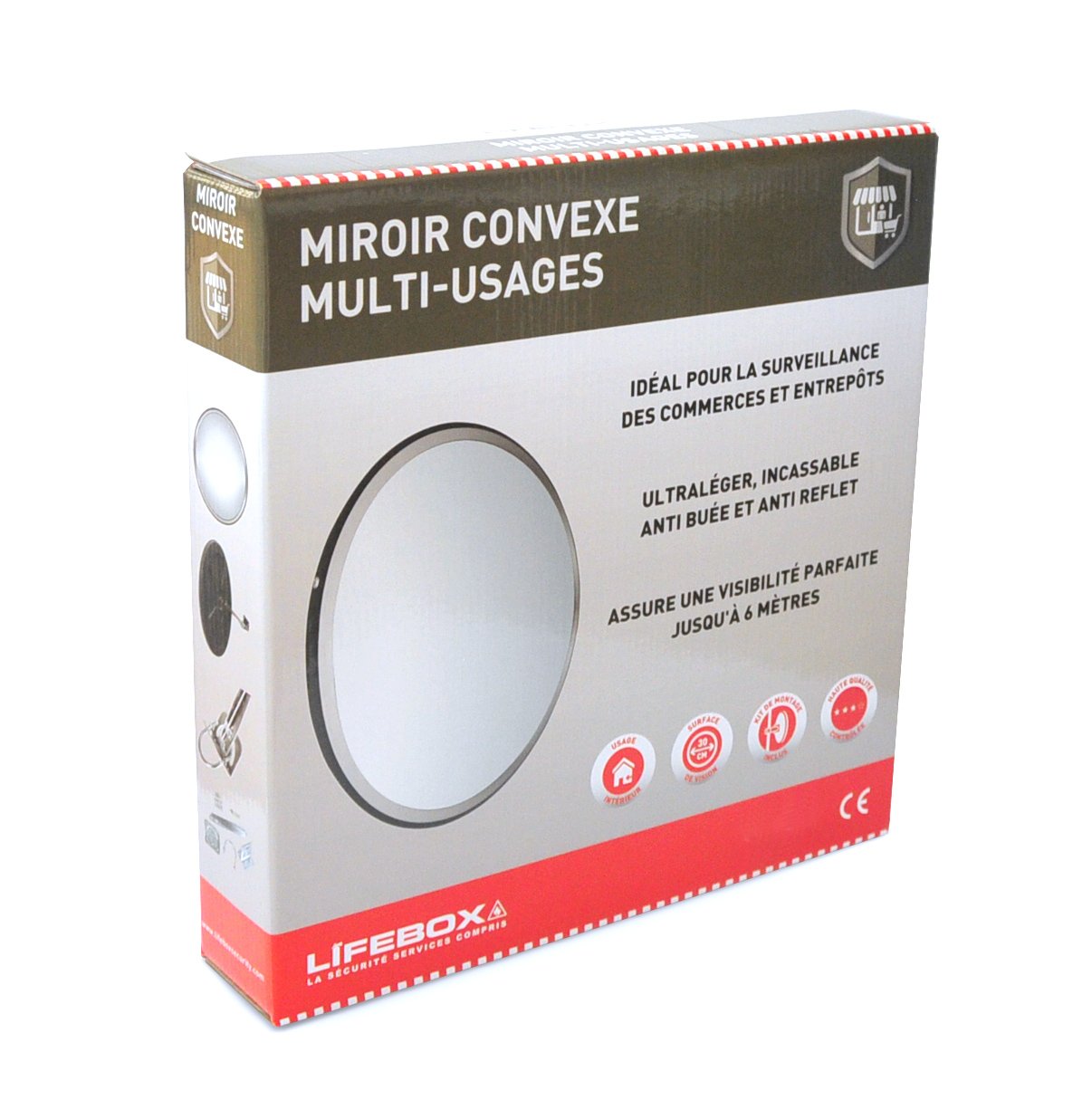 Miroir de sécurité ou de Sortie Convexe Multi usages 30cm