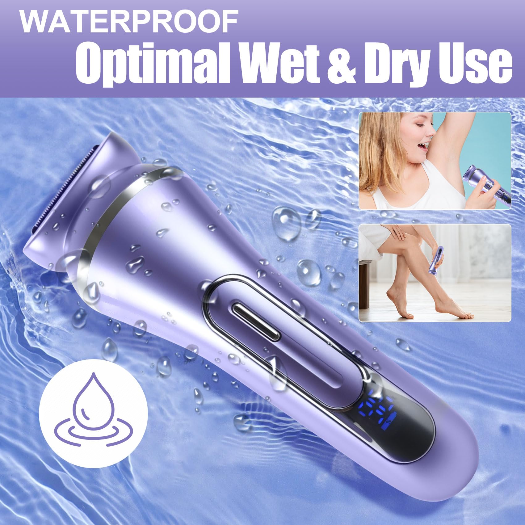 Depilazione facciale per donne, rasoio per il corpo indolore ed epilatore facciale, rasoio ricaricabile per epilatore viso, bikini, braccia, gambe, ascelle