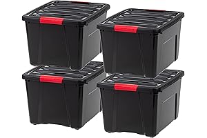 IRIS USA 40 Quart Stackable Plastic Storage Bins: Garage Organization Savior
