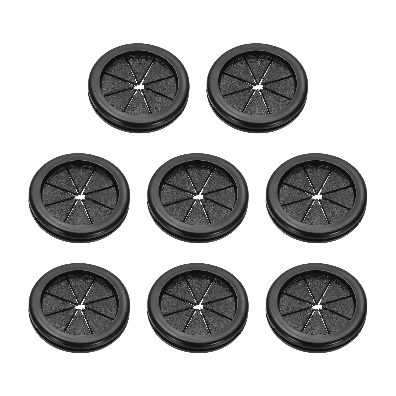 PATIKIL 2" Drill Hole Rubber Grommets, 8Pcs Desk Grommet Cable Grommet Hole Cover Cord Organizer for Office Home Table Countertop Black