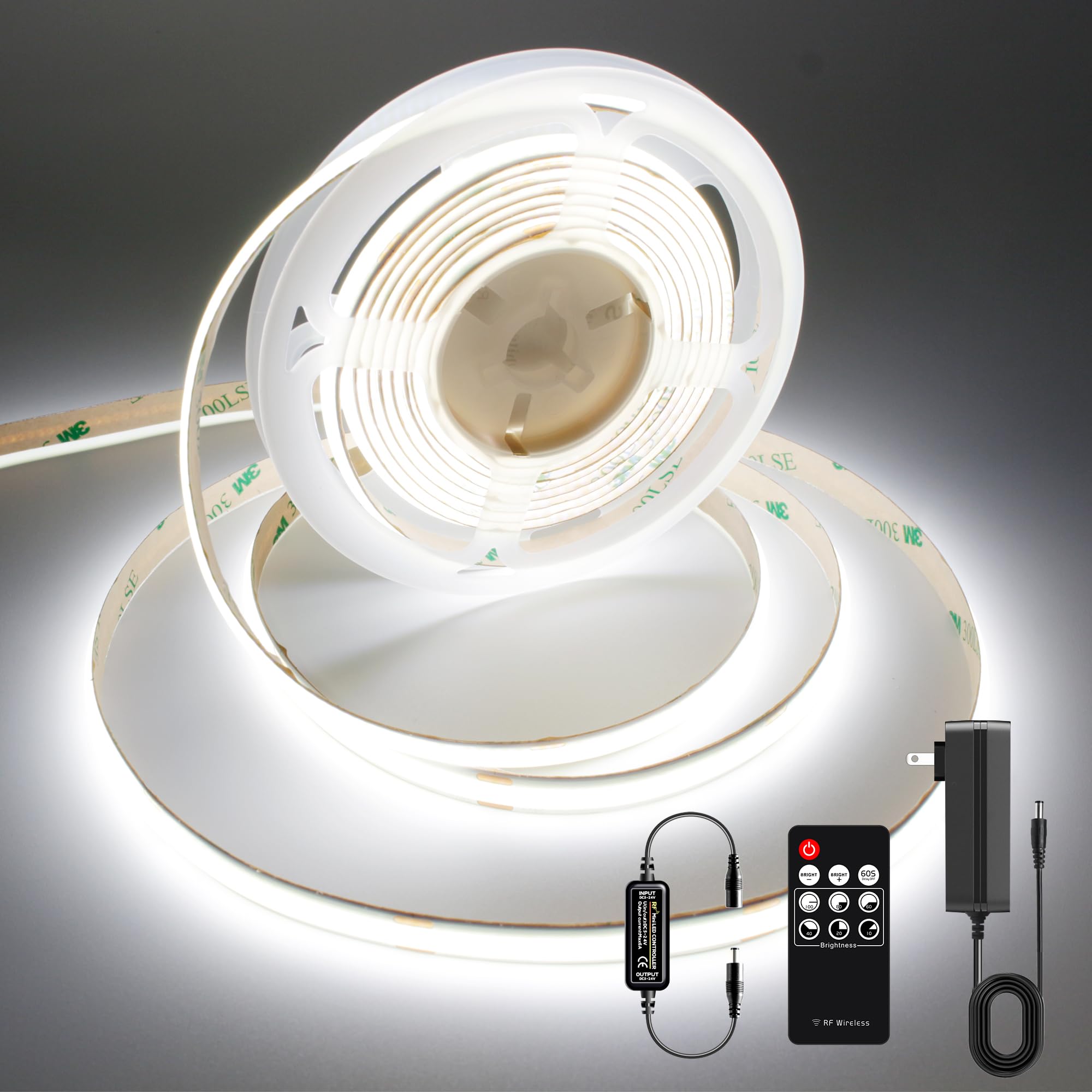 Amazon.co.jp: AXMOTUT COB LEDテープライト3m 24V 昼光色 6000K 高