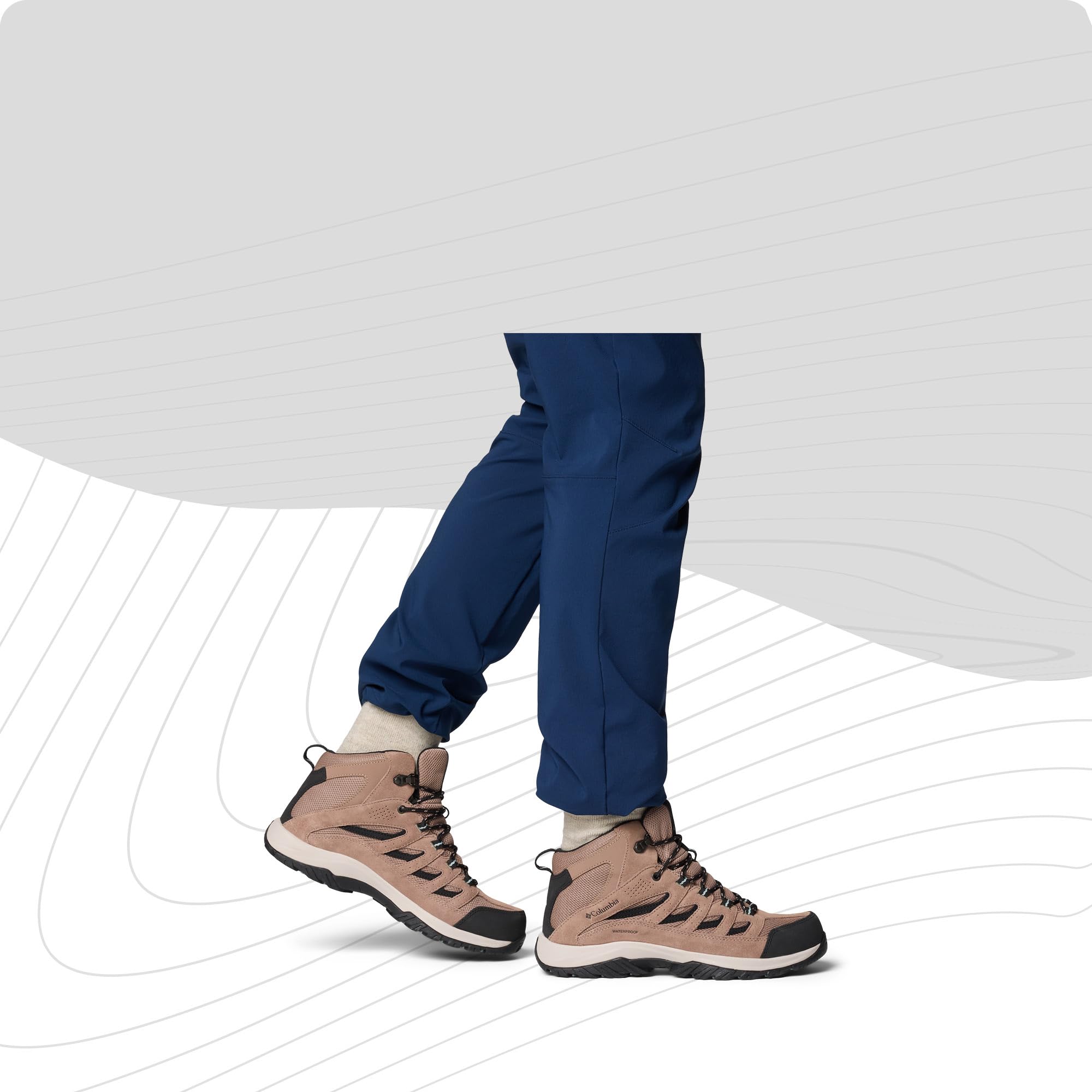 Columbia Męskie wodoodporne buty trekkingowe Crestwood Mid, Ziele angielskie kruszony niebieski, 42.5 EU