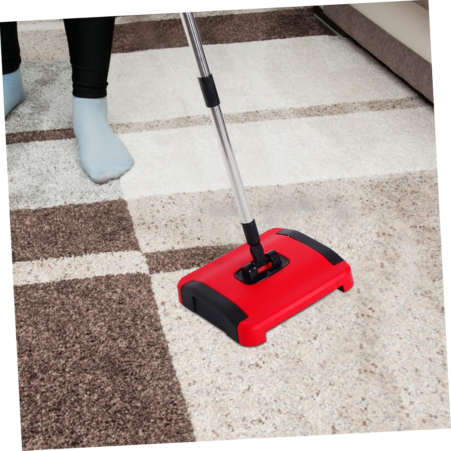 1set Manual Carpet Floor Sweeper with Handle Non-Electric Rubbish Removal Tool for Pet Hair and Debris for Cleaning