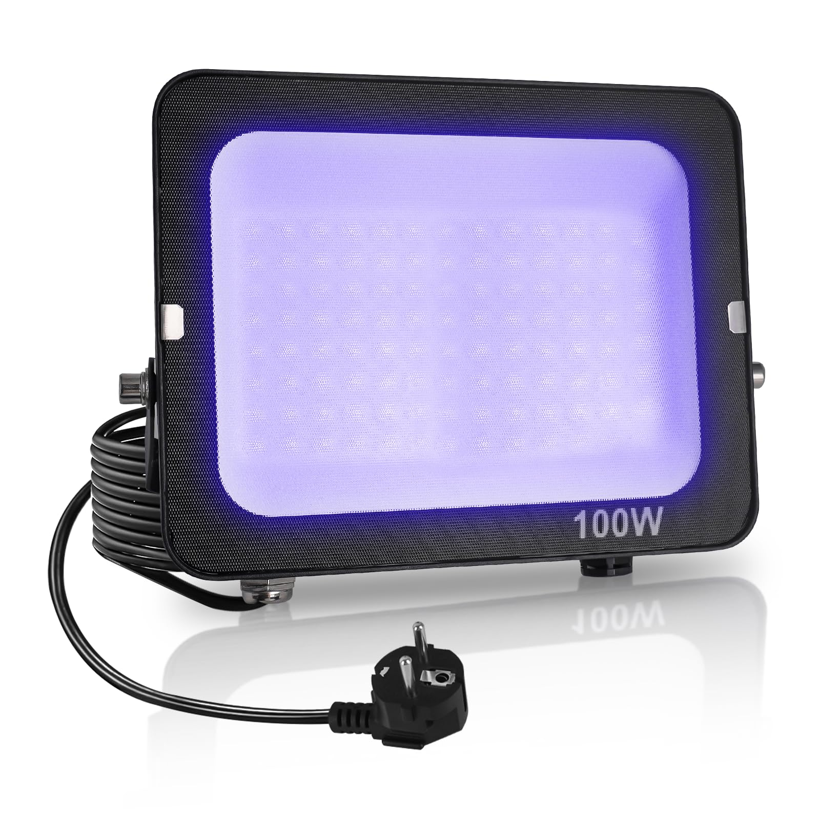 Luce Nera UV 100W,Fosingut 395-400nm Faretto UV LED con Spina,IP65 Impermeabile Lampada Ultravioletta Faro per Glow Festa,Fluo Pittura del Corpo,Natale,Halloween,Discoteca,Club,Acquario,Bar,Neon Festa