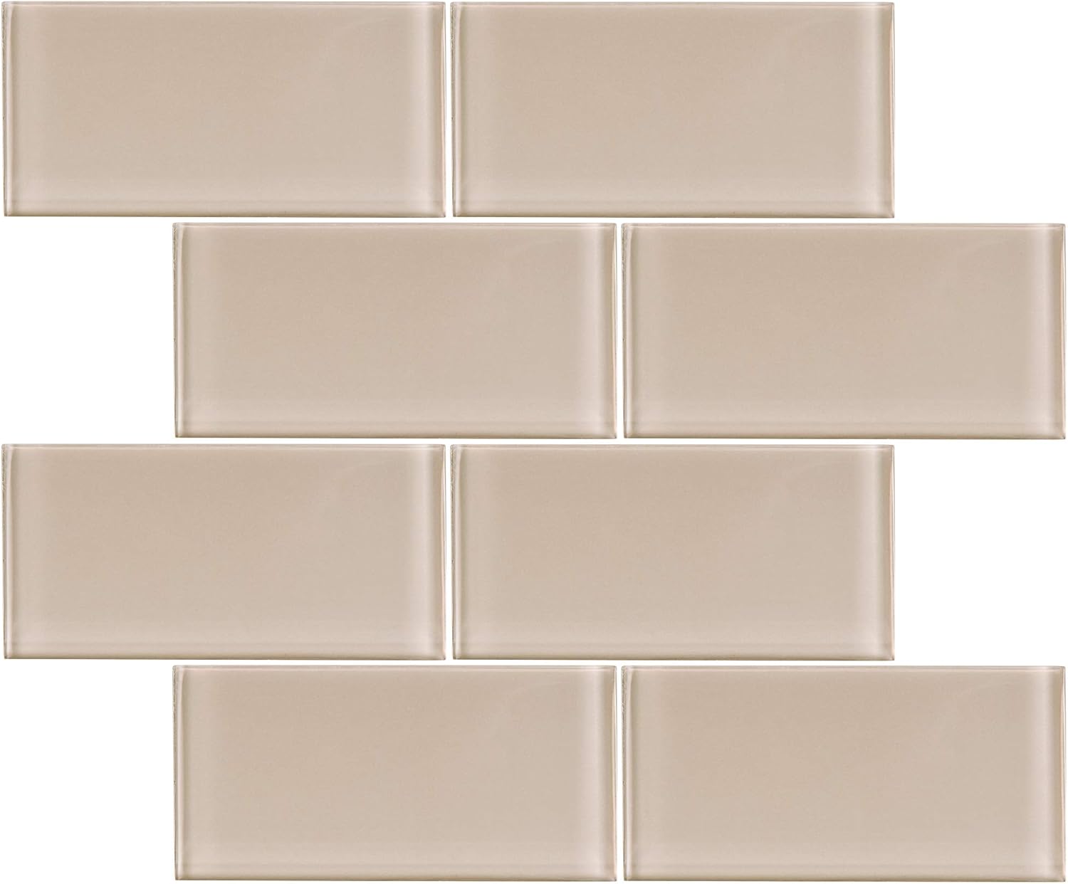 TCSAG-02 3x6 Beige Glass Subway Tile -Kitchen and Bath Backsplash Wall Tile (80pcs=10sqt)