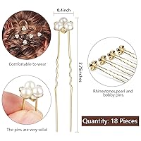Vista 6 de WILLBOND 18 horquillas para el pelo de perlas, accesorios para el cabello de boda, diamantes de imitación, clips de cristal para novias, damas