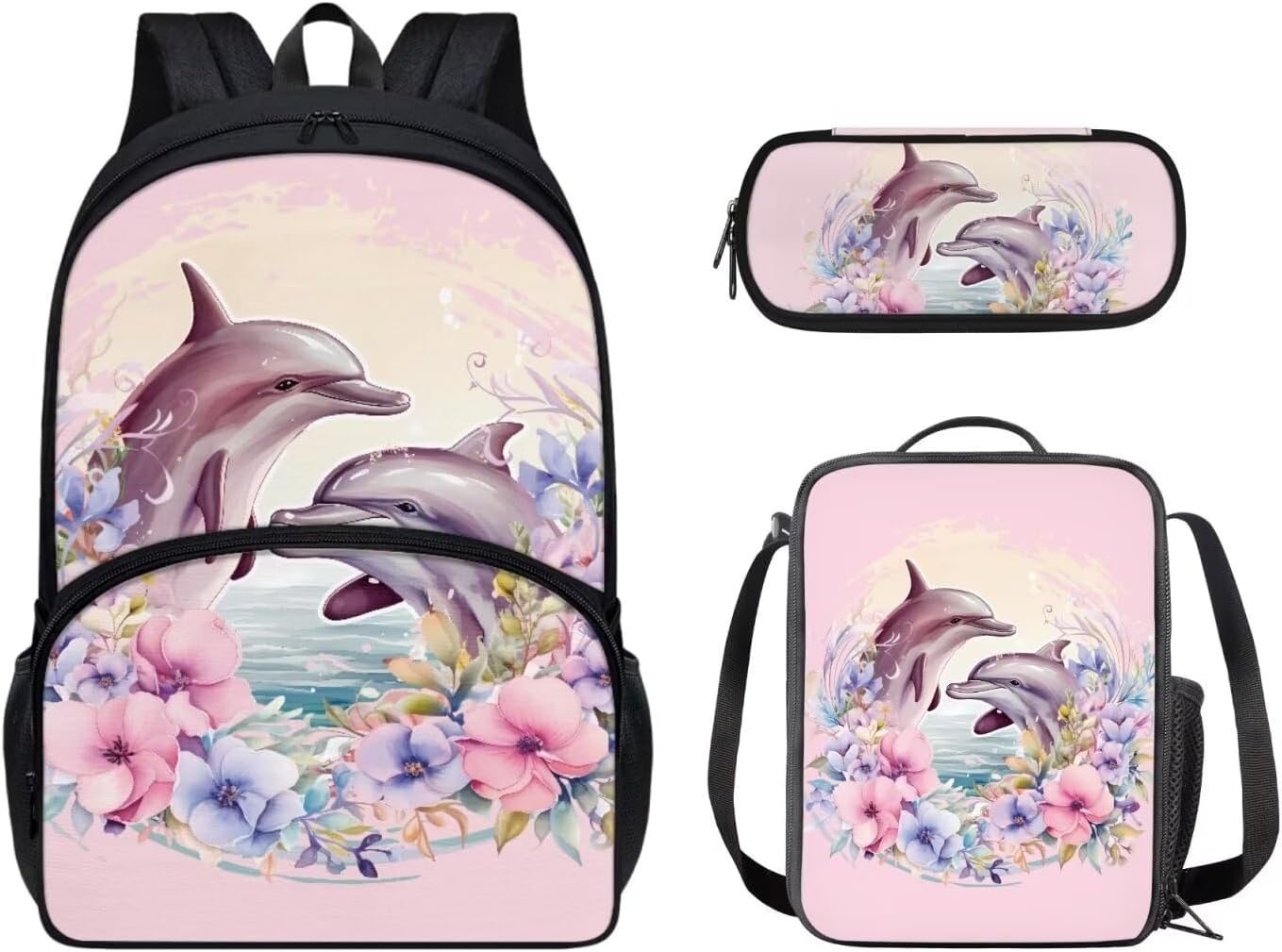 Custom Backpack Kids Personalized School Bag with Picture for Boys 17 Inch School Backpack and Lunchbox Pencil Case Large Travel Laptop Rucksack Add Your Name/Photo Bookbag