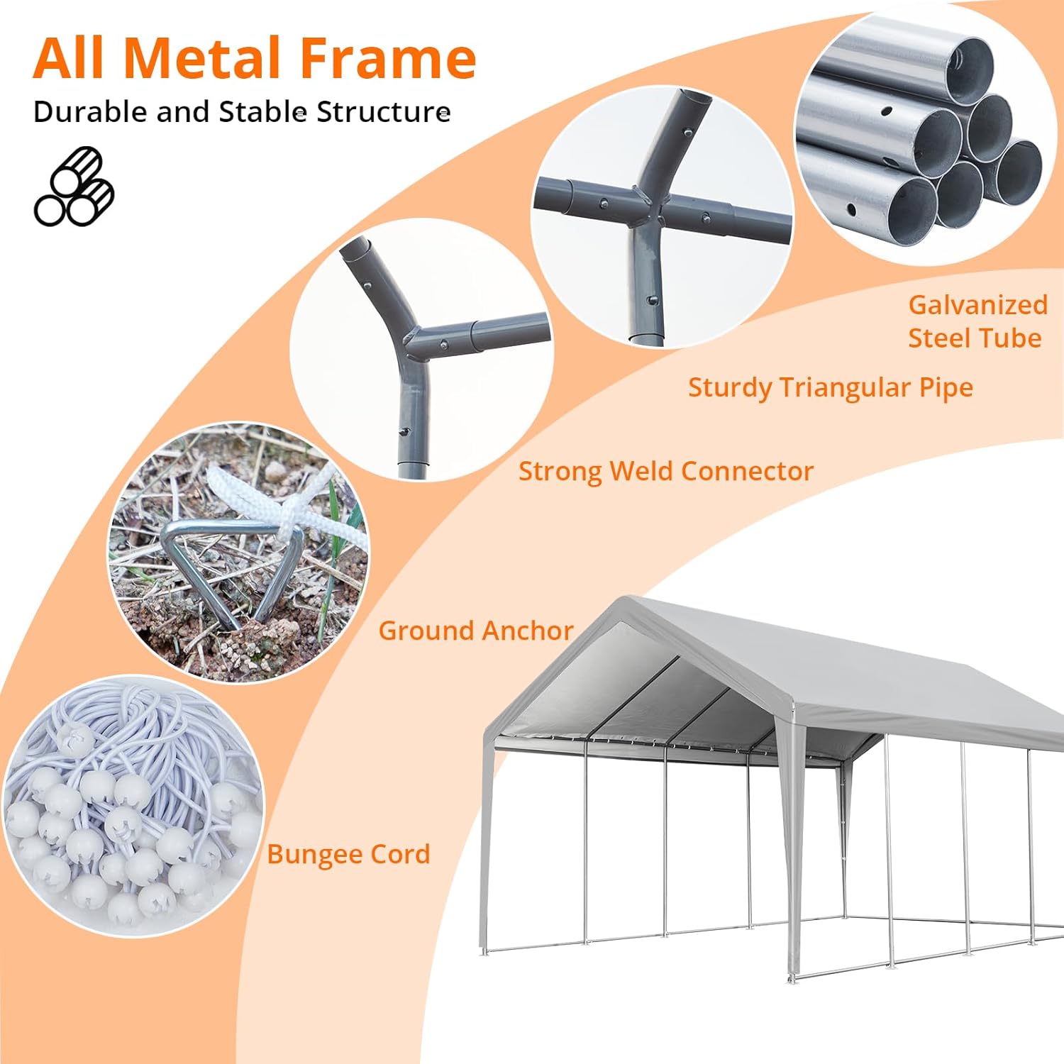 Outsunny Carpa Para Herramientas Bicicletas Y Motos 1,2x1,8x1,65 M