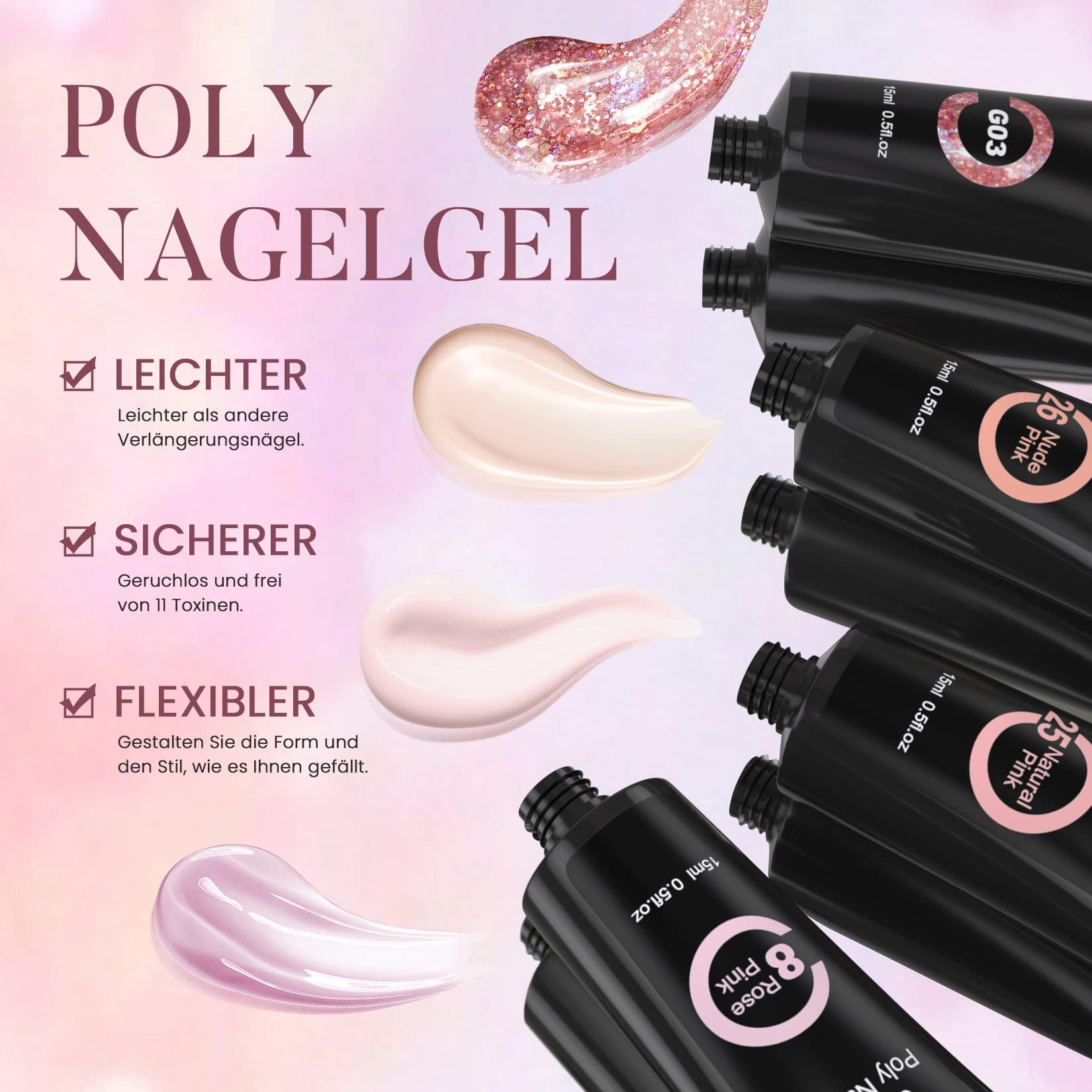 Kit Unghie Gel Completo Phoenixy con Lampada U V/LED 36W 8 Colori Smalto per Unghie + 4 Colori Gel Ricostruzione Unghie Kit Semipermanente Unghie Nail Art Set Professionale