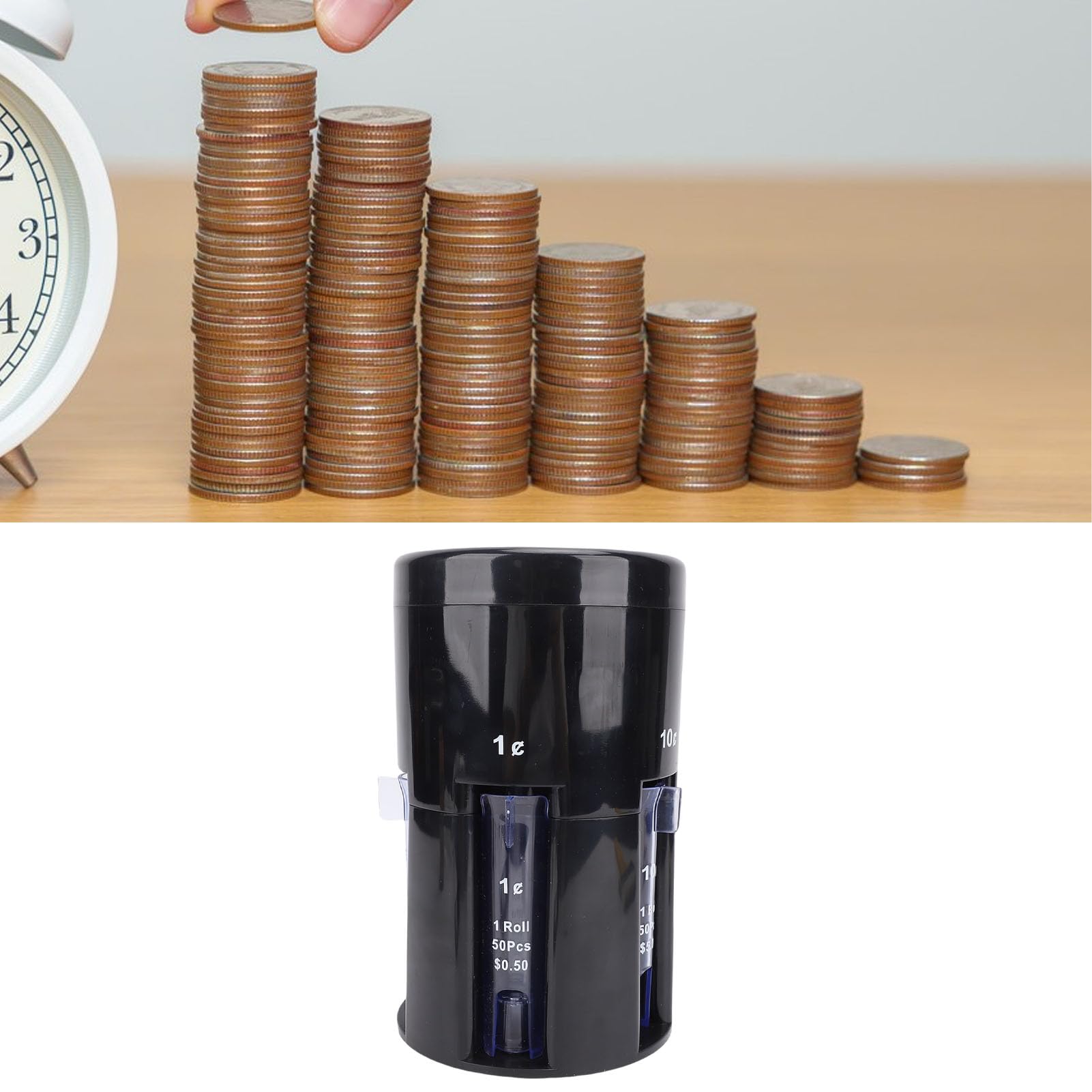 Pilipane Trieuse Automatique de pièces de Monnaie numérique électrique 5 en 1, compacte, Peu encombrante, Compteur de pièces Efficace pour la Maison, Le Bureau, Le Magasin, ABS 486g