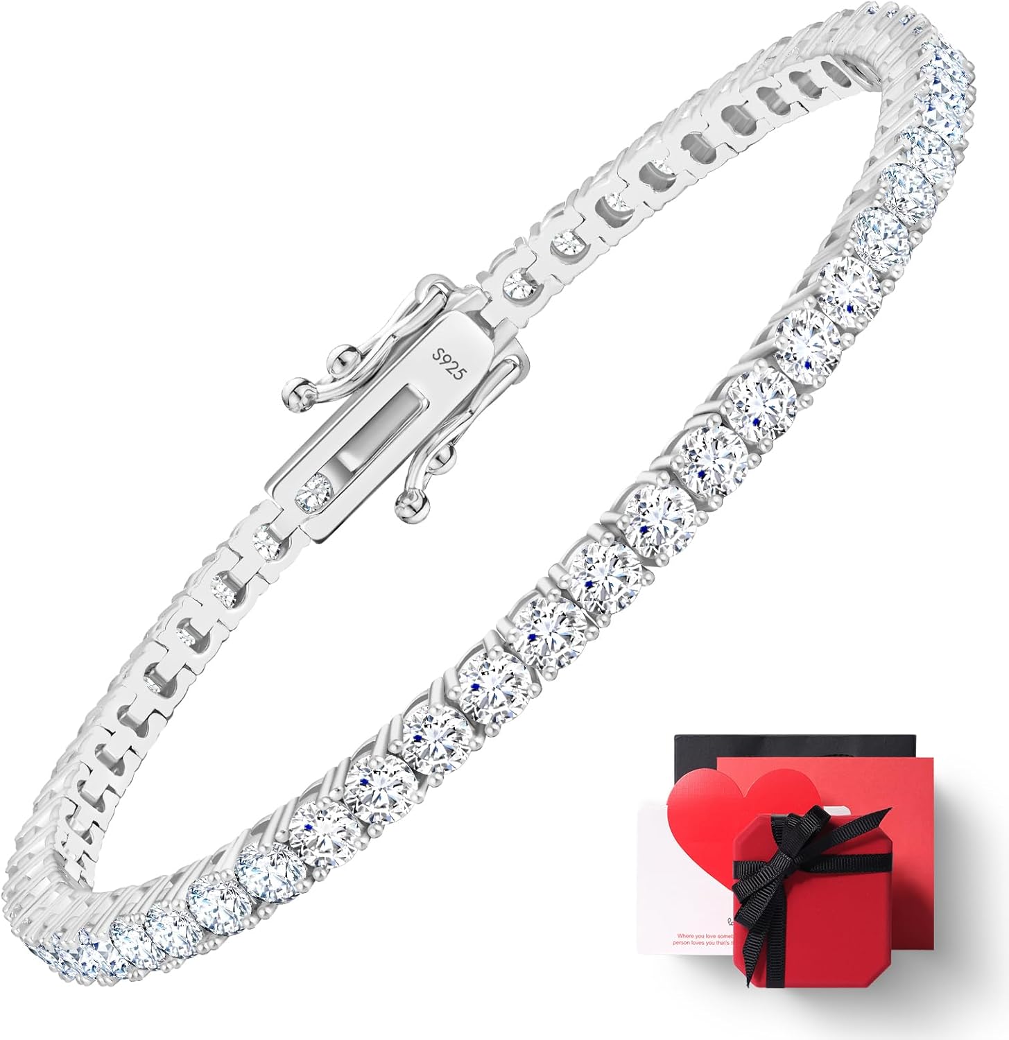 KRKC&CO Lab-Grown Moissanite Tennis Bracelet Women, Luxury Anniversary Wedding Bridal Gift for Wife, 2.2-13.8 ct.tw, D Color VVS1, 925 Sterling Silver 14K Golden Plated, Hypoallergenic, Everyday Jewelry