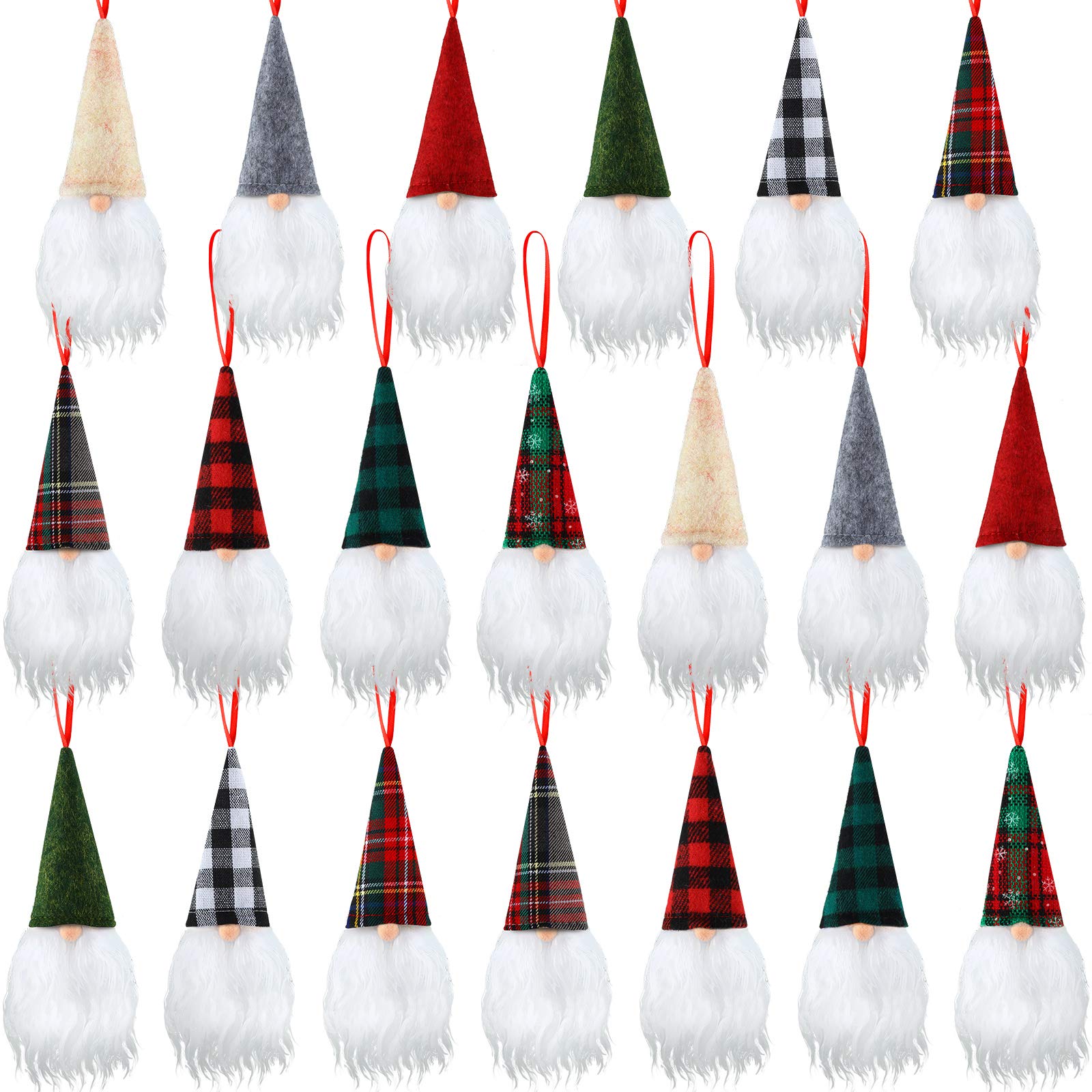 Nains de tomte suédois de Noël pour sapin de Noël, déco suspendue artisanale de 6,8 pouces en lot