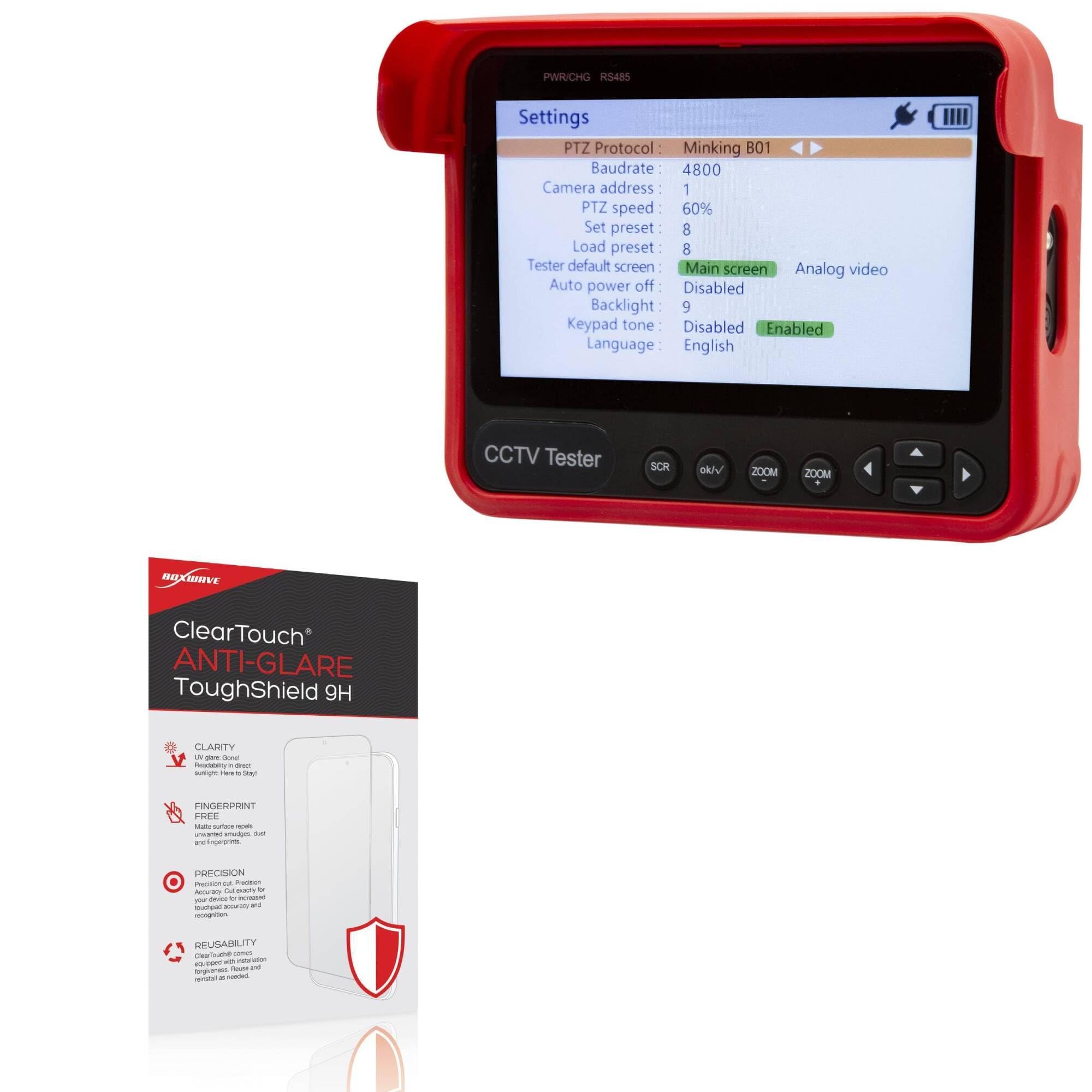 BoxWave Screen Protector Compatible with Triplett 8064 CamView Analog - ClearTouch Anti-Glare ToughShield 9H (2-Pack), Anti-Glare 9H Tough Flexible Film Screen Protector