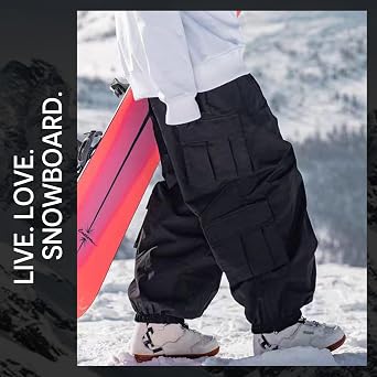 SNOWVERB Baggy Snowboard & Ski Snow Cargo Pants for Women Men Insulated