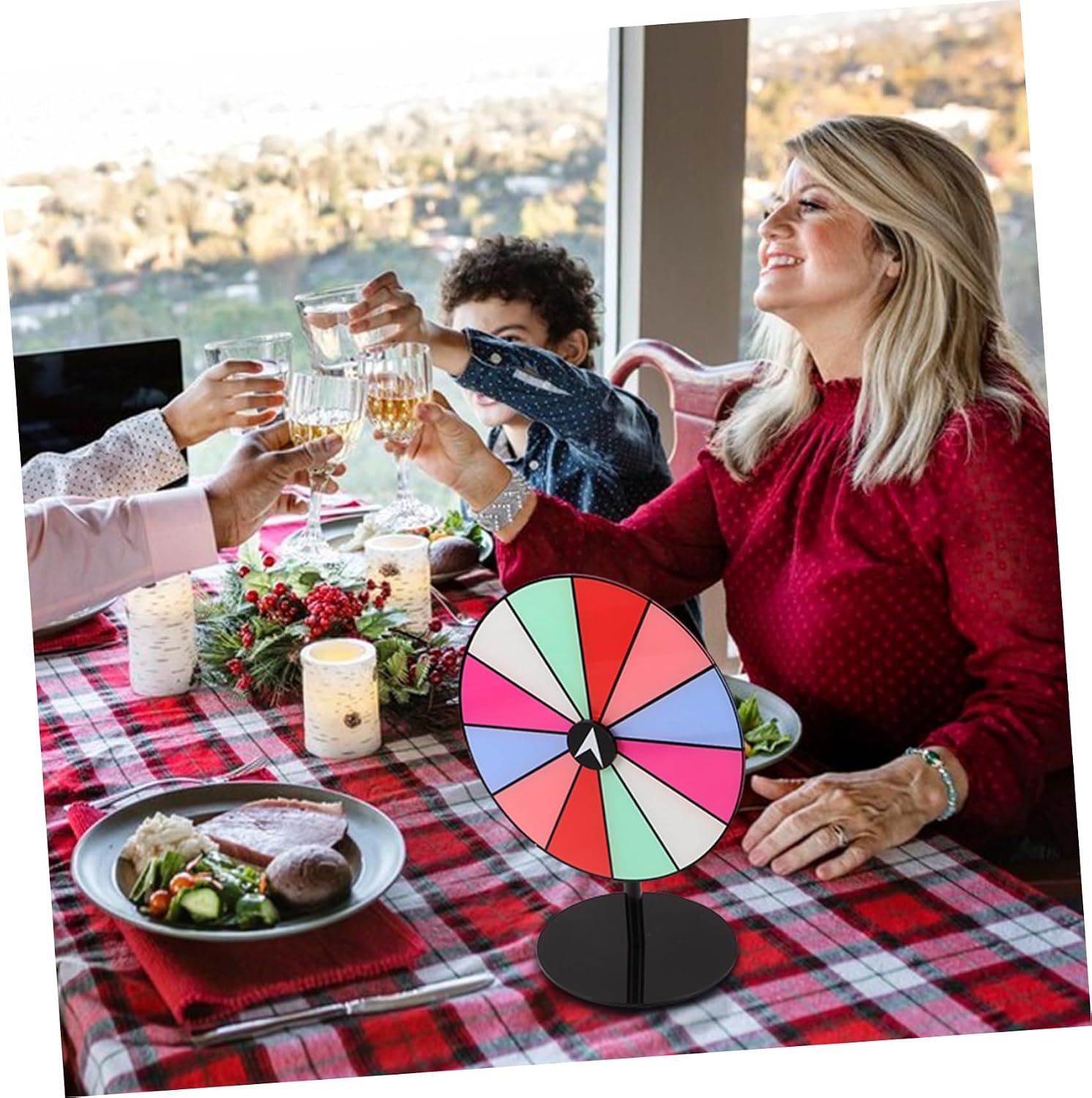 MAGICLULU Rainbow Spinning Prize Wheel Engaging Acrylic Roulette Spinner for Games Parties and Trade Shows Fun Drawing Wheel for Lucky Prizes and Raffles