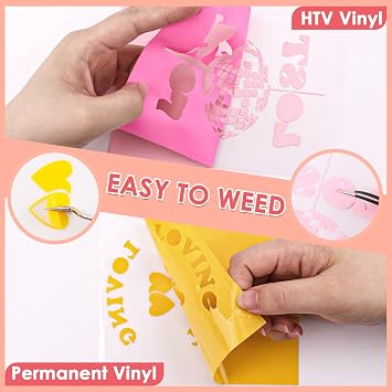 HTVRONT 37PCS Accessories Bundle Compatible with Cricut Joy 2, Accessories and Supplies Include Heat Transfer, Adhesive Vinyl Sheets, Insert Cards Set, Cutting Mat and Weeding Tools for Starter Kit