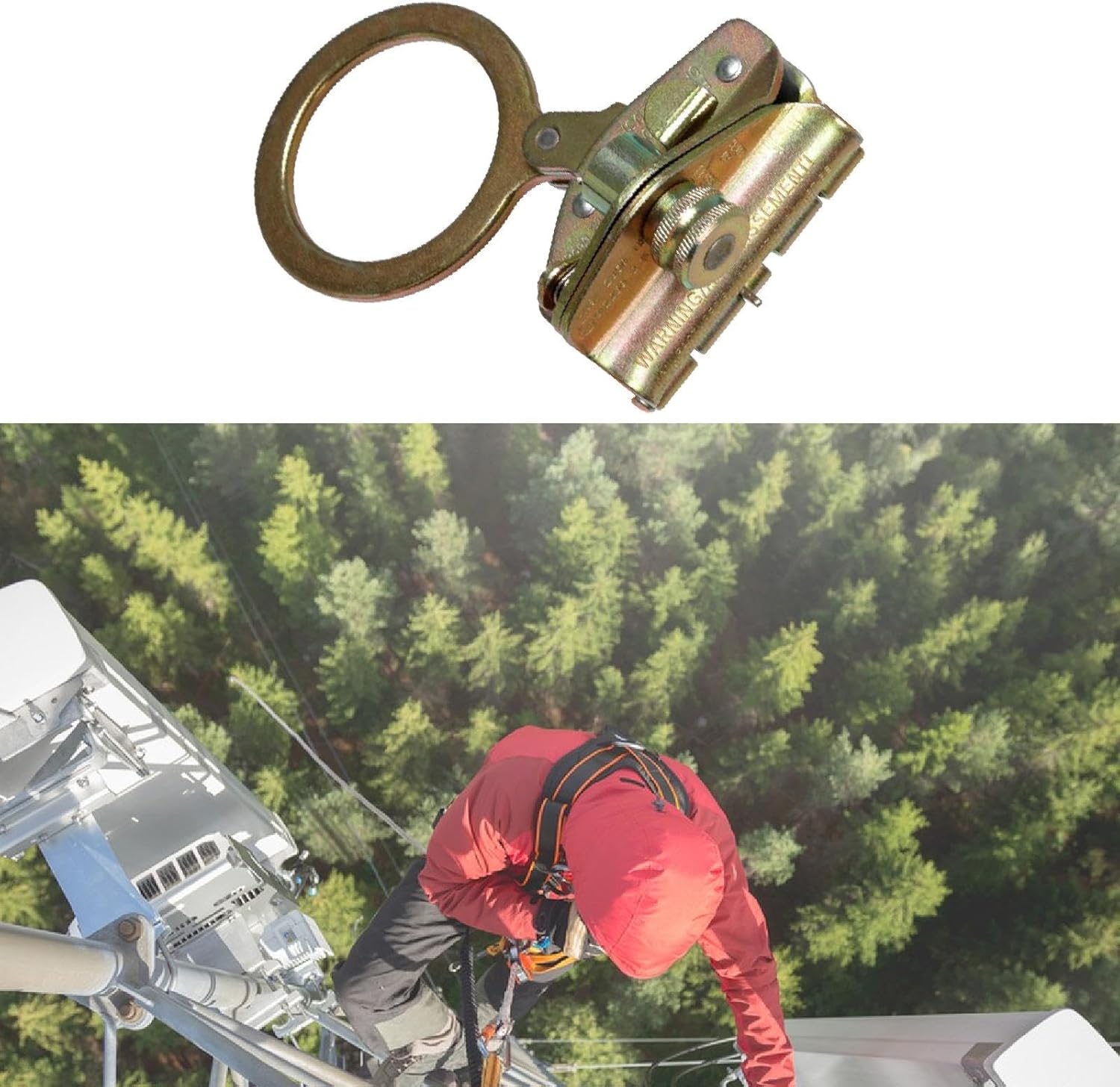 Climb Self Locking Rope Grab Fall Arrester Protector,Stopper,Alloy Steel Arrest Ascender for Climbing Outdoor Gear