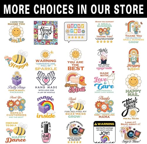 Vista 5 de 480 calcomanías divertidas de abeja feliz, lindas calcomanías de abeja de miel para negocios, gracias, pequeñas y empresas Bee Happy-480
