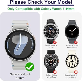12個パックケース Samsung Galaxy Watch 7 44mm用 強化ガラススクリーンプロテクター付き ハードPC 傷防止 保護カバー Galaxy Watch 7 44mm対応