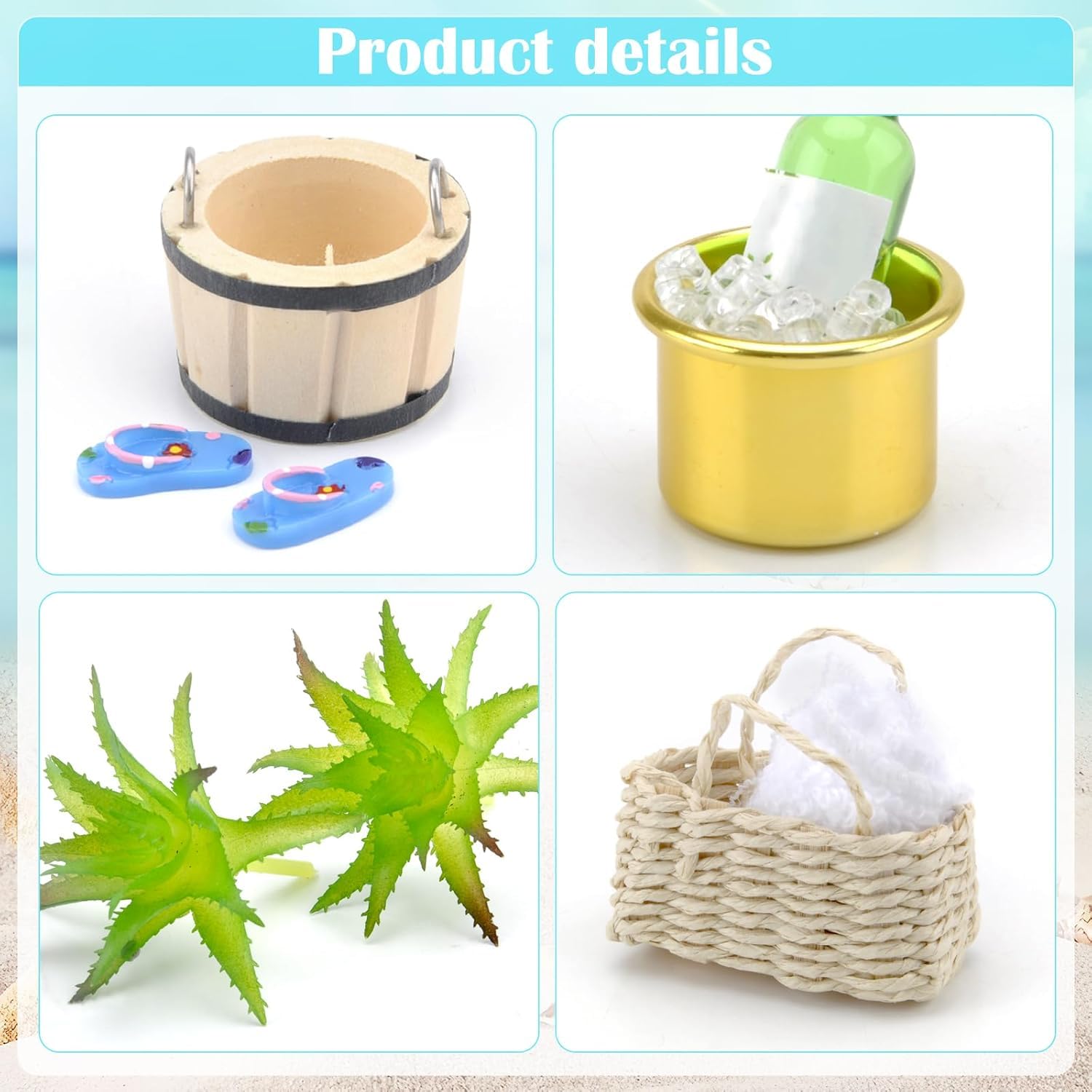 Kit d'accessoires de sauna miniature 11 pièces, décoration bien-être, micro paysage plage bricolage