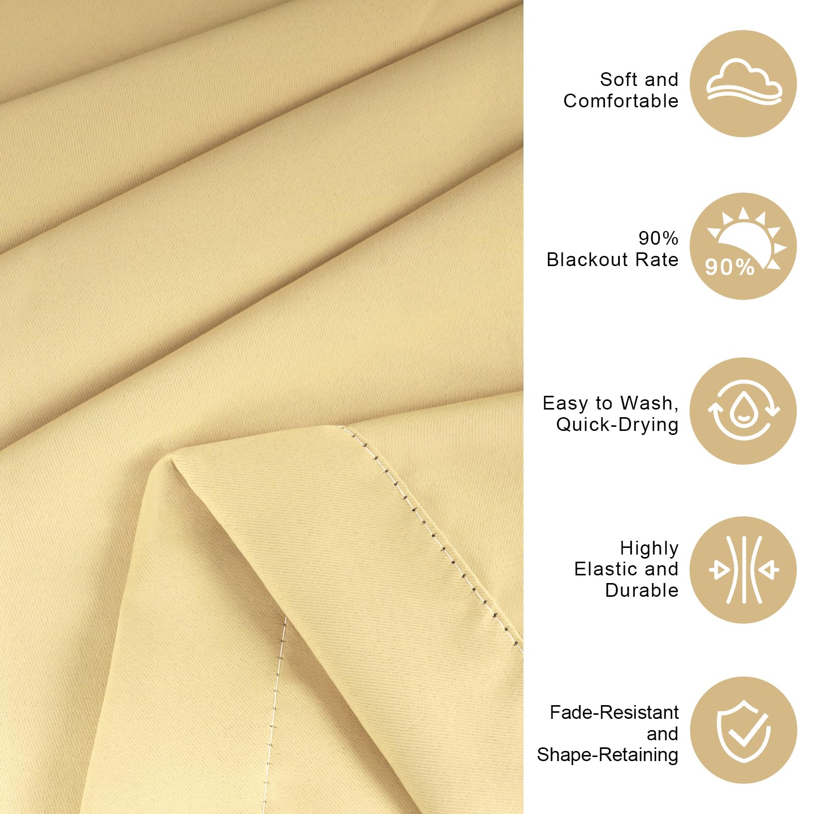 Rideaux D'extérieur, Rrideau pour Pergola Peut être étanche, Protection UV, Rideau Exterieur Terrasse 132x215cm, Rideau Exterieur Impermeable pour Fenêtres, Tonnelles et Balcons(Beige)