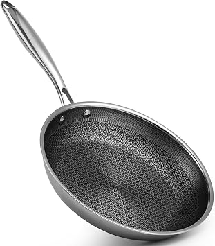 Non Stick Frying Pan with Lid Stainless Steel | PFOA Free