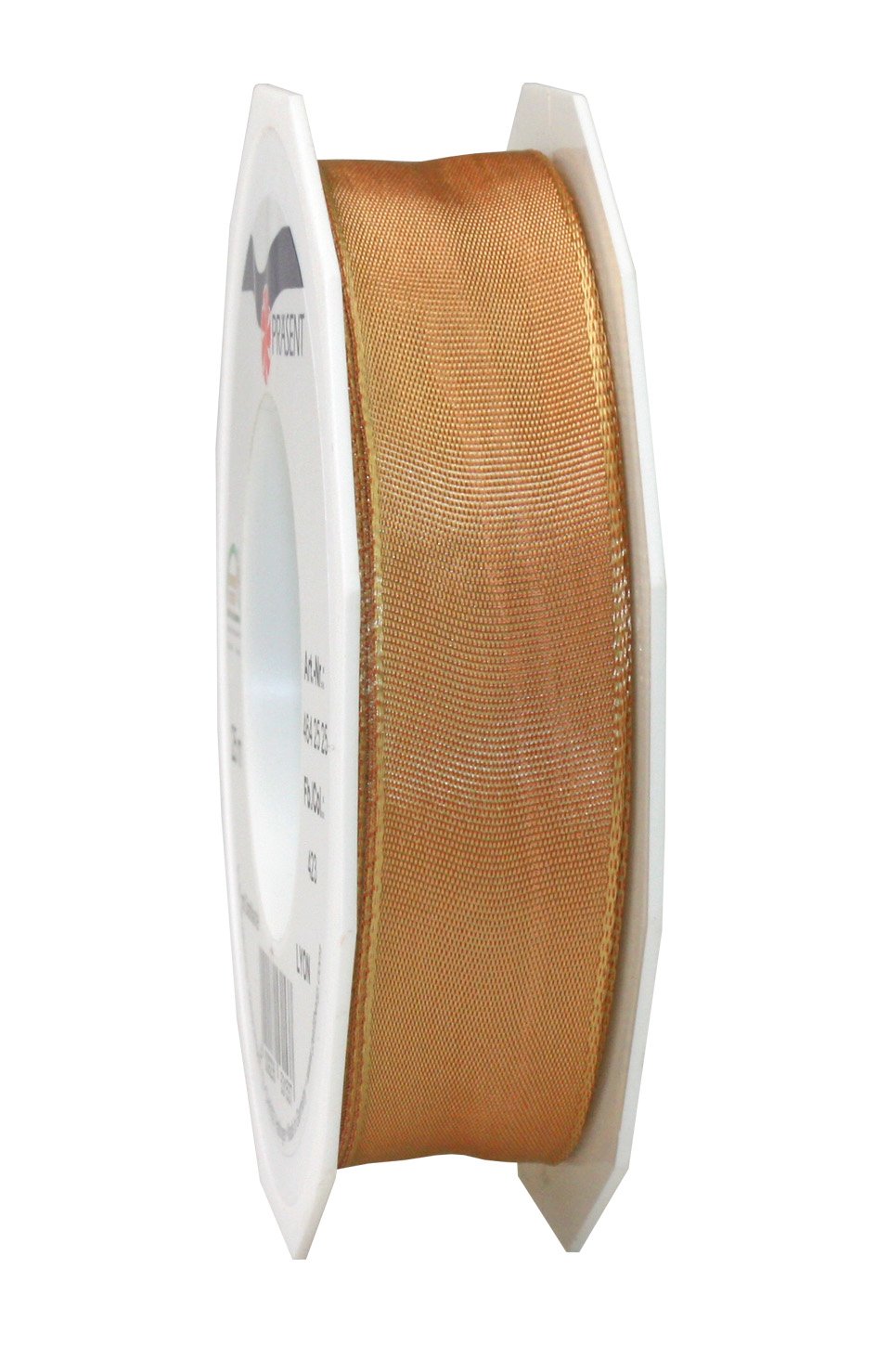 C.E. Pattberg Prsent - Lyon Wired Taffeta Ribbon Light Brown 25 mm width, 25 m length