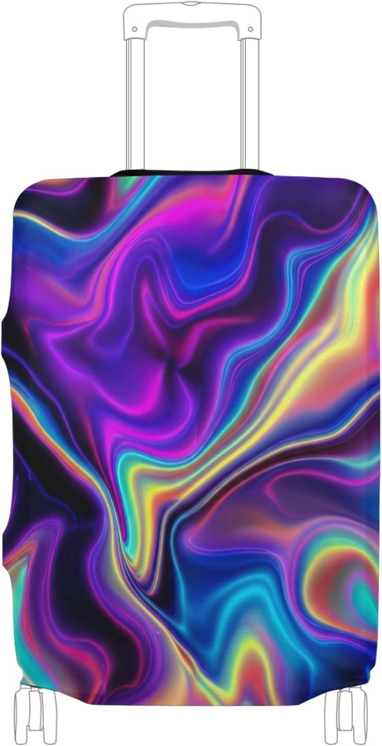 Joisal Aesthetic Luggage Covers for Suitcase Protector Personalized Abstract Liquid Marble Art Travel Accessories for Women, S, Fits 18-20 Inch Case