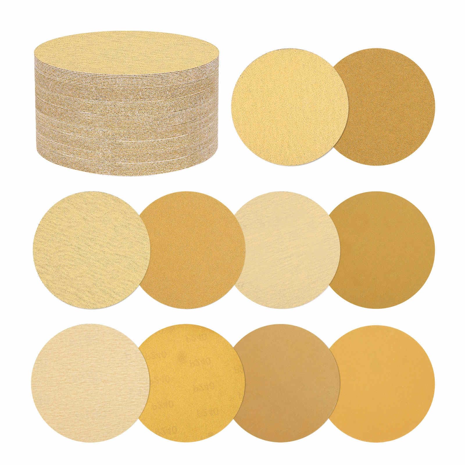 100 Pc Dischi Di Levigatura 152 Mm Carta Vetrata Orbitale Giallo