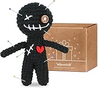 Funny Positive Voodoo Doll - Cute Wool Crochet Emotional Support Gift with Needles for Friends, Coworkers, Stress Relief