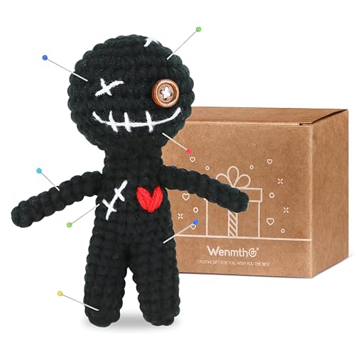 WenmthG Funny Positive Voodoo Doll, Emotional Support Gift, Cute Wool Crochet Doll with Needles, Stuffing Decoration Inspirational Positive Ornaments Gifts for Friend Coworkers - Voodoo Doll