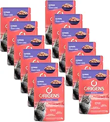 Ração Úmida Origens Sachê Gatos Castrados Frango e Carne 85g 12 Unidades