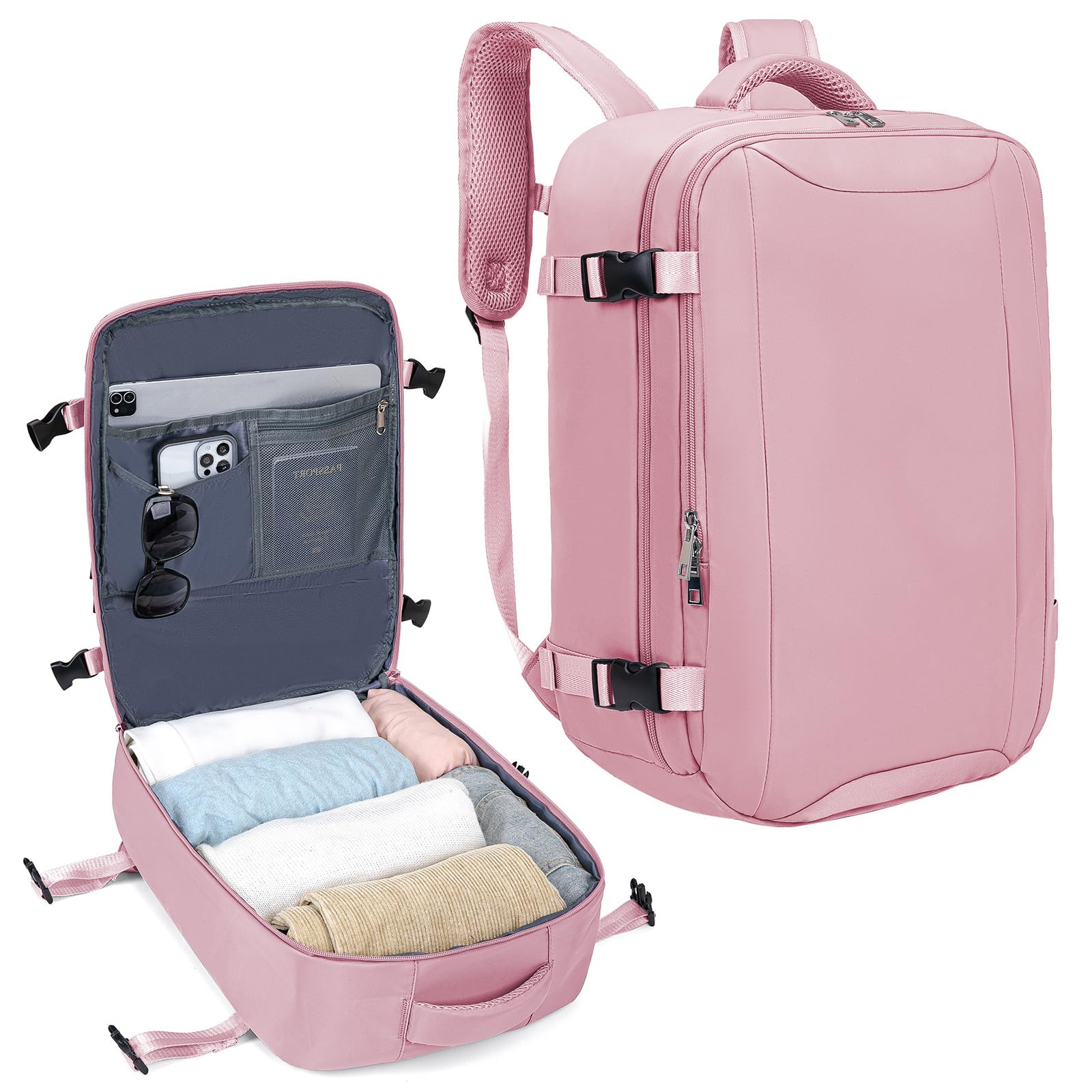 VMIKIV Bagaglio a Mano per Easyjet 45x36x20 Borse da Cabina 32L Zaino da Viaggio Aereo Donna Borsa da Viaggio Uomo Zaino Impermeabile per ITA Airways,Lavoro,Scuola,Casual,Trekking