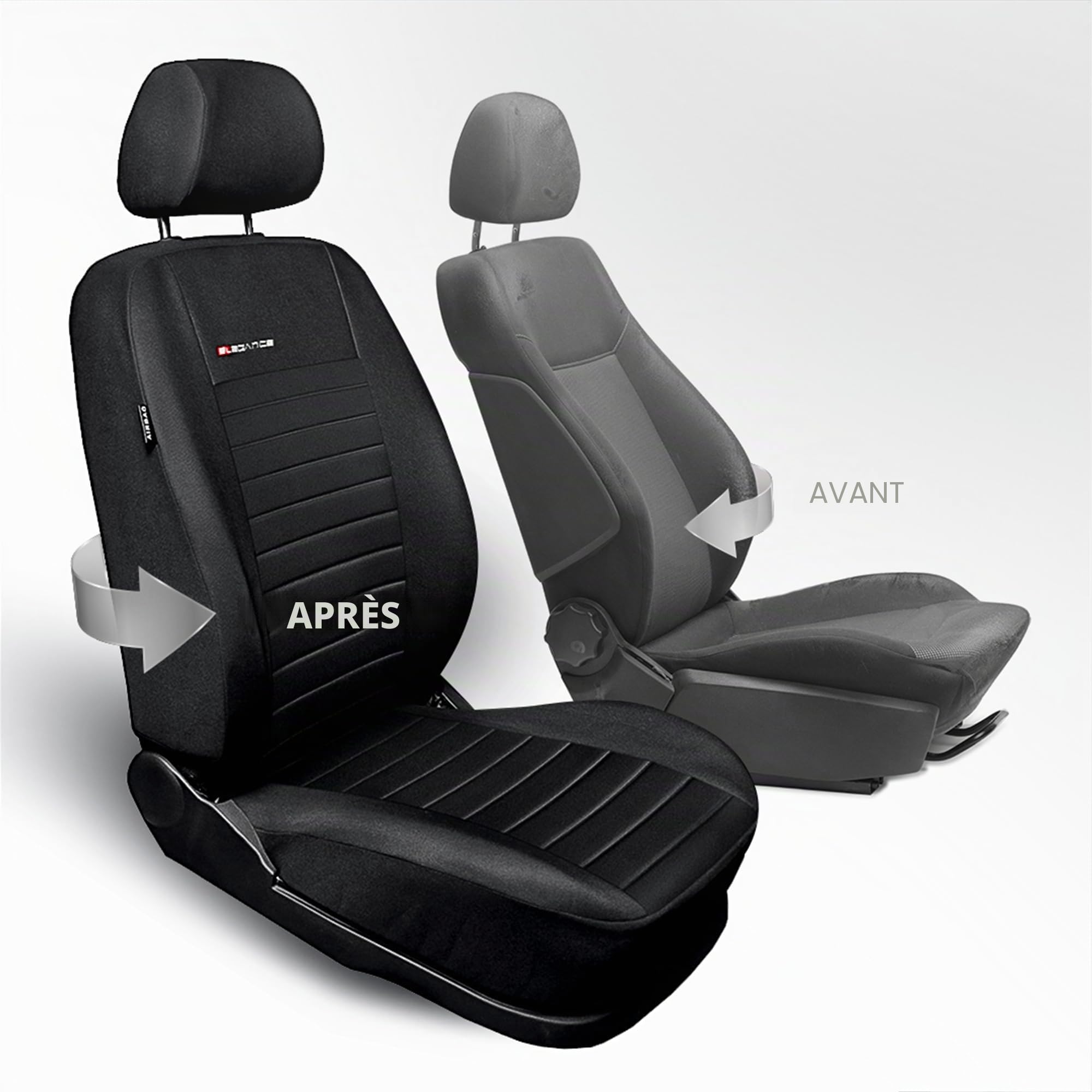 MOTOS Housse Siege Voiture Universelle pour Opel Corsa, Protection de siège de Voiture avec système de Coussins gonflables Actifs, idéale pour Les conducteurs, matériau à Trois Couches