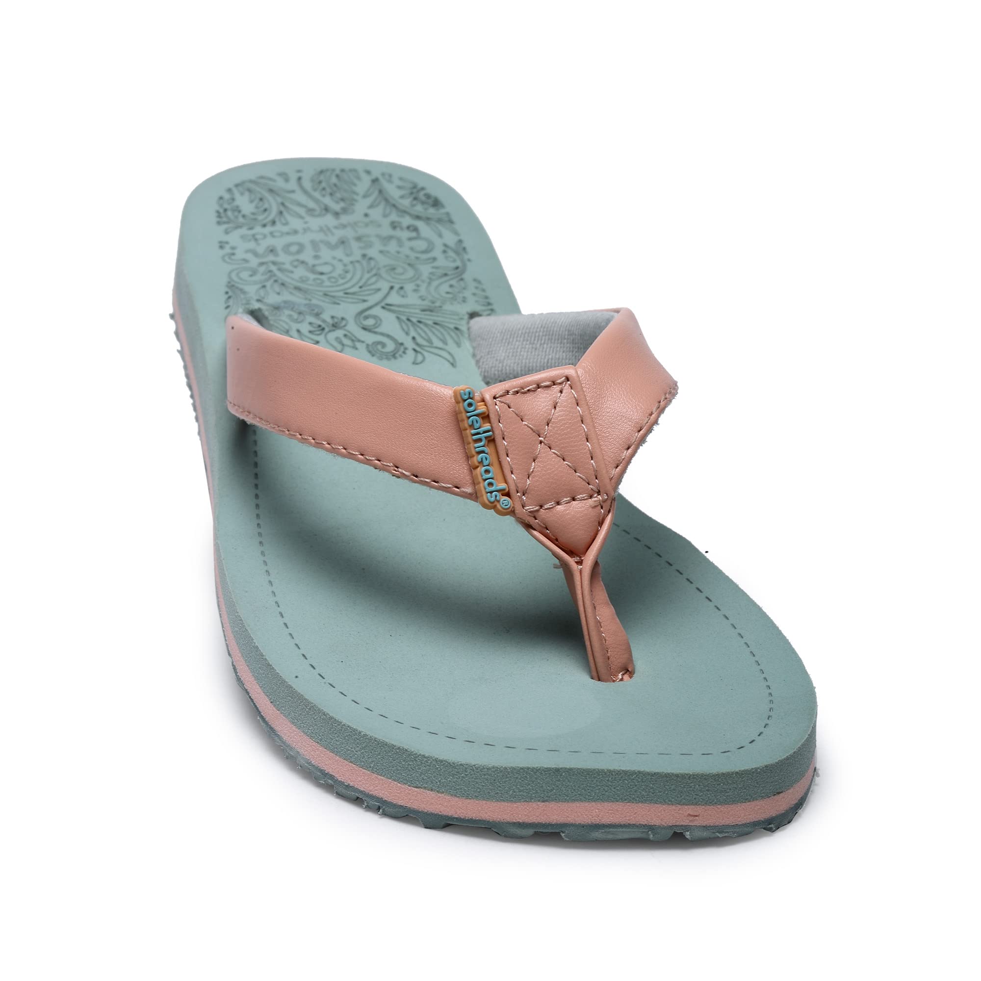 SOLETHREADS CUSHION CLASSIC| Super Soft | Comfort | Cushion | Bounce Back | Durable | Handcrafted Upper | Outdoor | Flip Flops for Women|UK7|Sage Peach (B09Z9TT5KY) Amazon Price History, Amazon Price Tracker