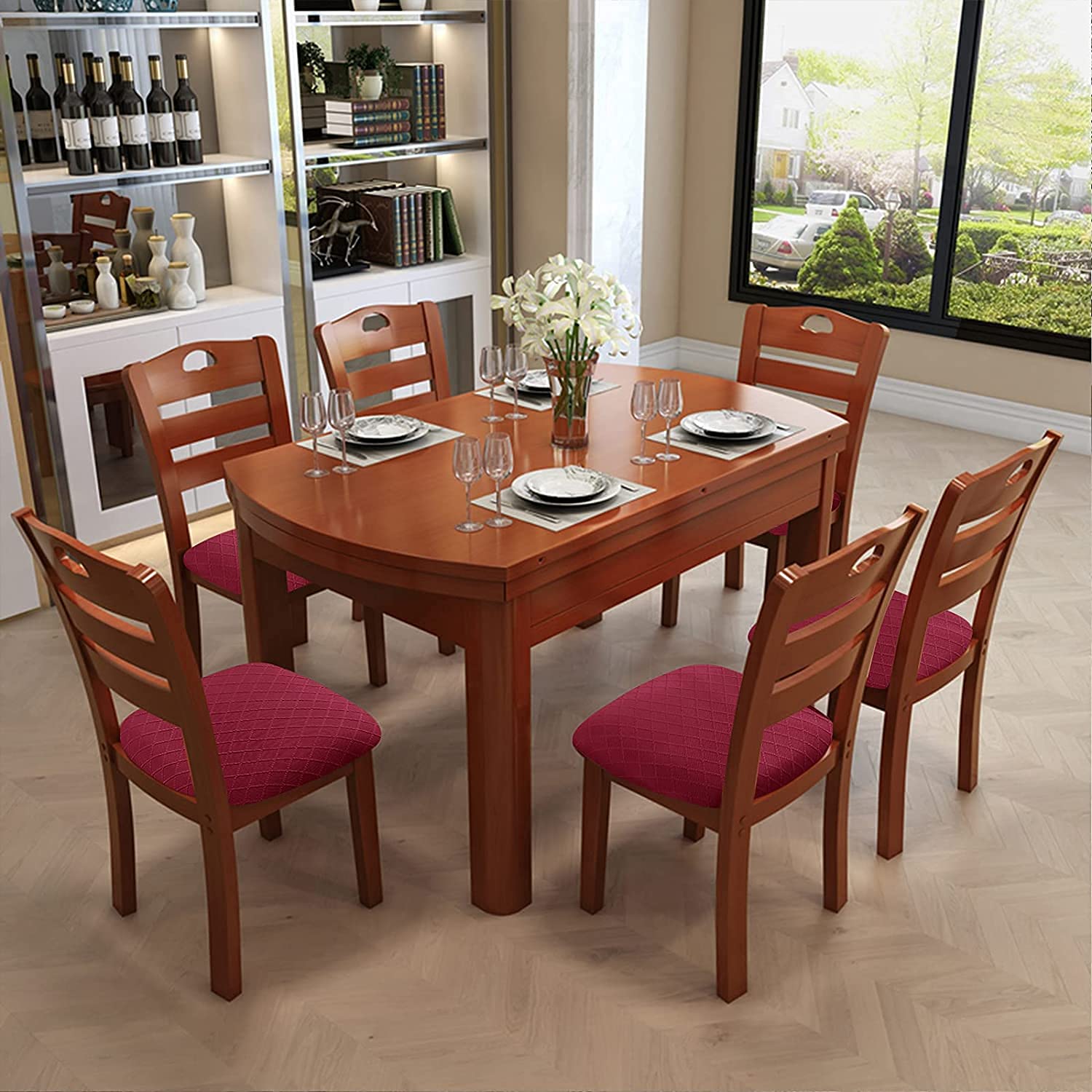 6 Coprisedie Elasticizzati Impermeabili - Per Sedie Da Pranzo, Cucina, Ufficio, Grigio, Lavabili In Lavatrice - Foto 11