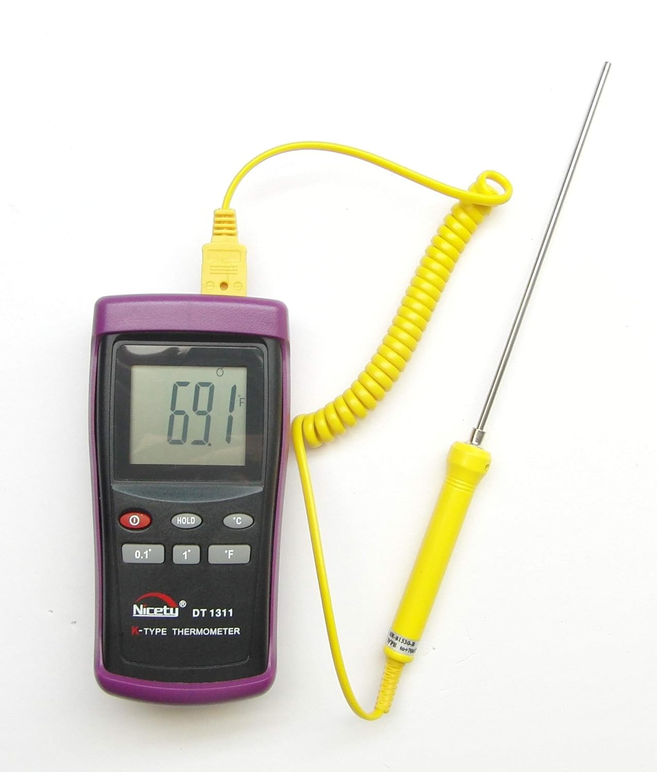 Professional High Range Digital KType Thermocouple Thermometer DT1311 w. Stainless