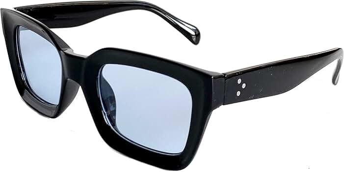 黒い大きめフレームのサングラス YGG☆極太フレーム 黒縁 スクエア 伊達メガネ サングラス 黒