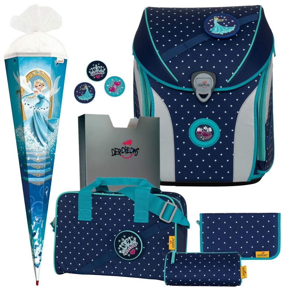 DerDieDas STAR PRINCESS Schulranzen-Set 6-tlg. Mit Sporttasche & Schultüte - Ergonomisch, AGS-Gütesiegel