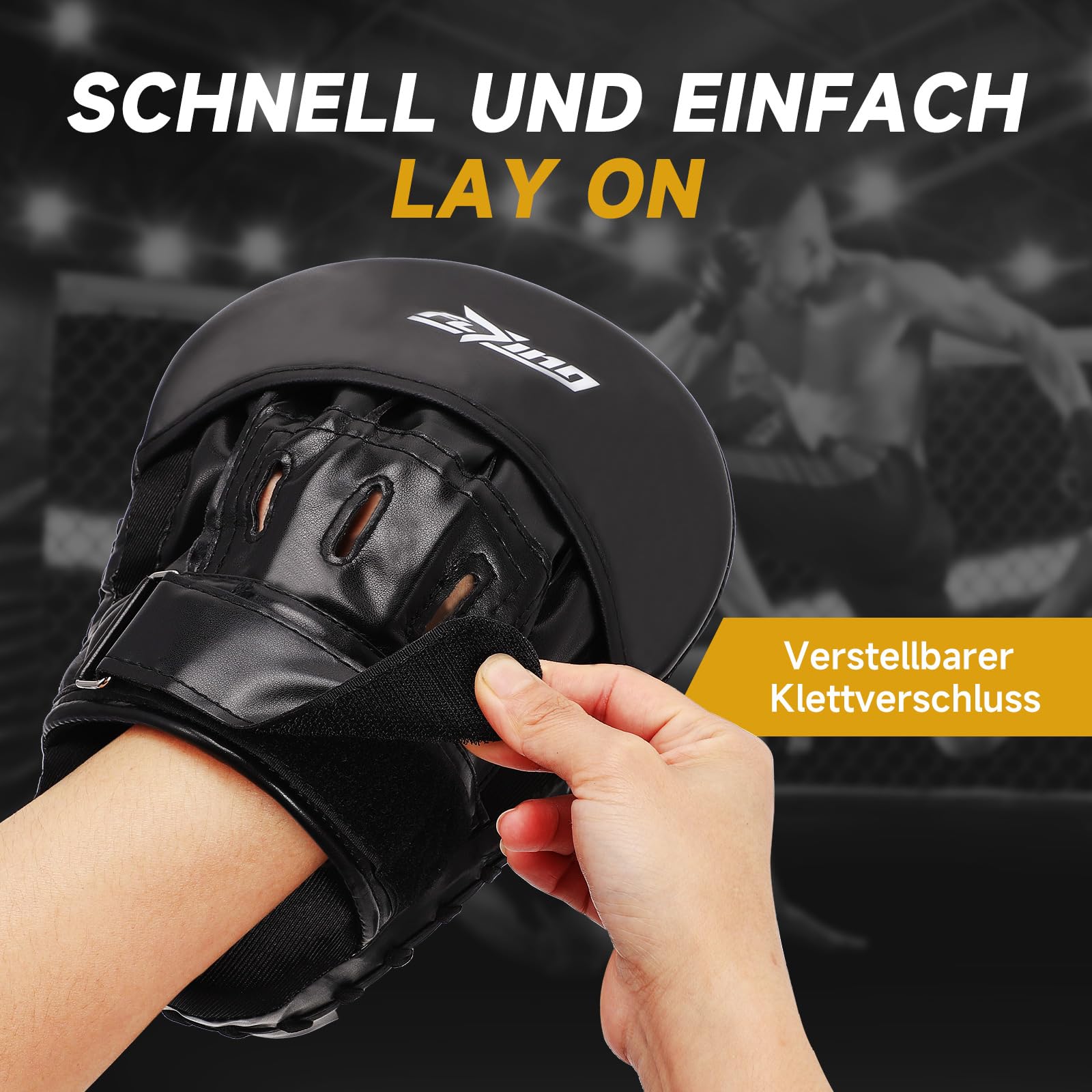 Pratzen Boxen Pad MMA Kampfsport Training,Schwarz Boxpads Schlagpolster Kickboxen Boxpratzen,Gebogene Punch Mitts für Karate, Kickboxing, Muay Thai, Taekwondo