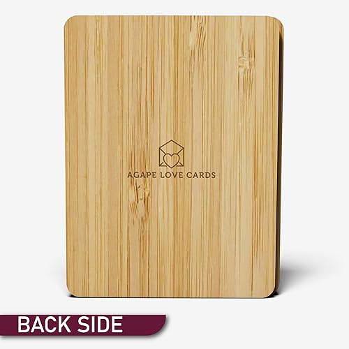 Miniatura 7 de AGAPE LOVE CARDS Tarjeta de feliz día de San Valentín para esposa o novia, hecha de bambú real, 5 x 7 pulgadas, 1 paquete (sobre incluido), corte
