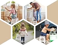 Vista 32 de Dyforce Taburete plegable de 13 pulgadas, taburetes resistentes para adultos y niños, taburetes de pie compactos, taburete plegable ligero
