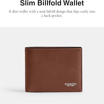 COACH Men's Slim Billfold, Redwood, One Size