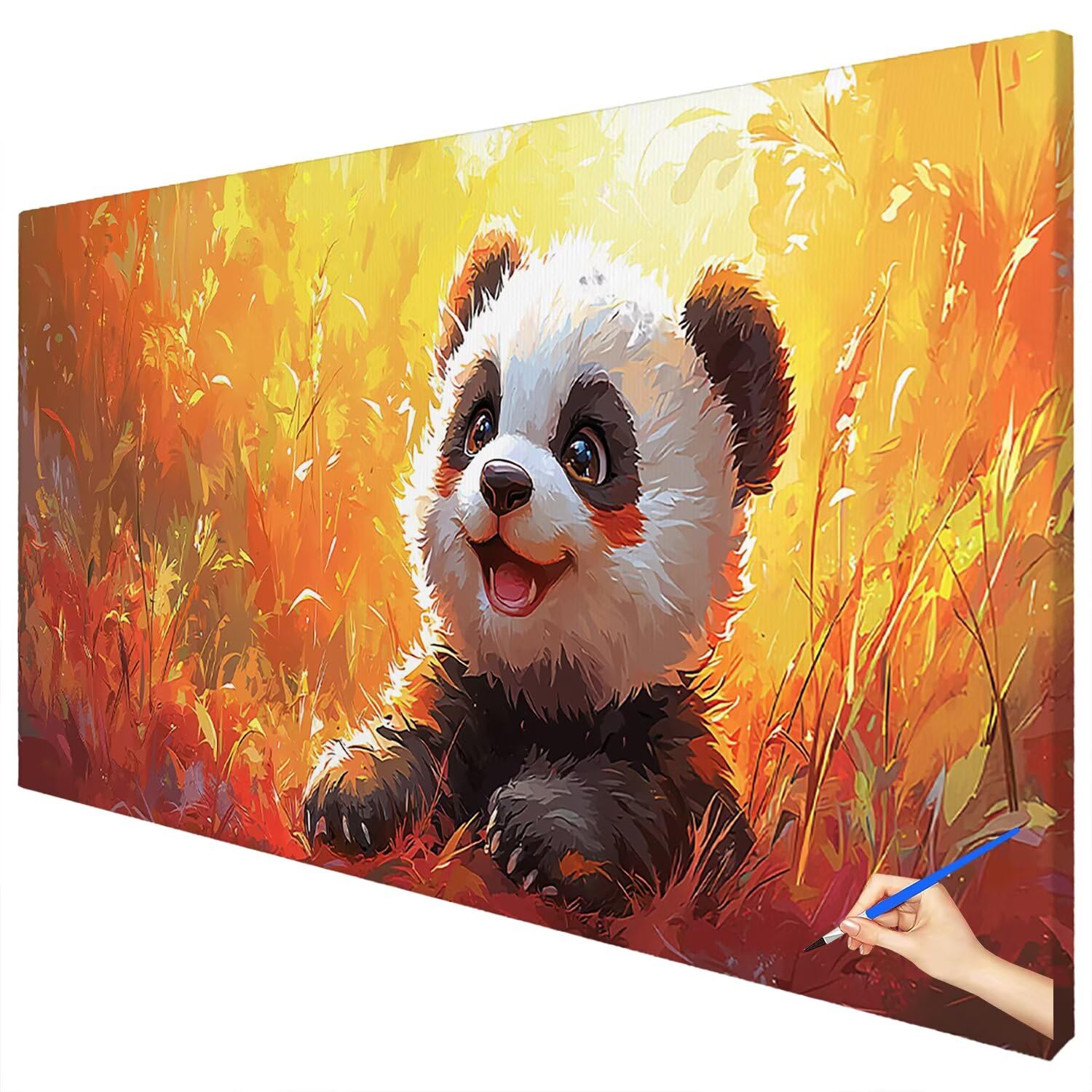 Malowanie według numerów dla dorosłych 120x50 cm obraz liczbowy dorośli zwierzęta obrazy do malowania Panda DIY malowanie według numerów zestaw obraz olejny oryginalne prezenty dla kobiet dekoracja