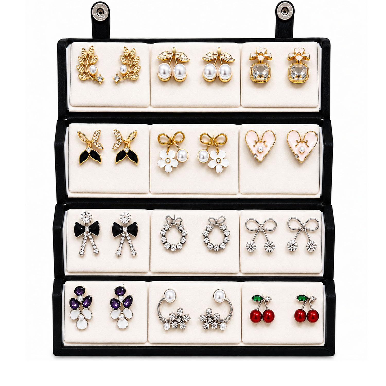 Earring Set | 12 Pairs Set Anti Tarnish Earrings for Women & Girls with Organizer Box Multi Colour Valentine Birthday Rakshabandhan Gifts | Gift Set Wife Sister Girlfriend |Extra 12 Pair Earring Lock-image-18