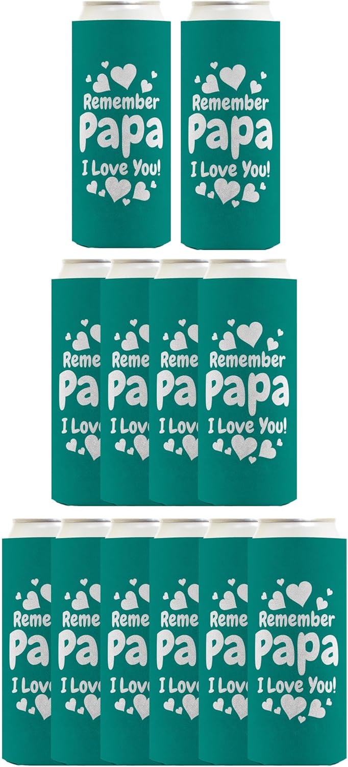 Papa Gifts For Men For Papa Remember Papa I Love You 12-Pack Ultra Slim Can Thermocoolers