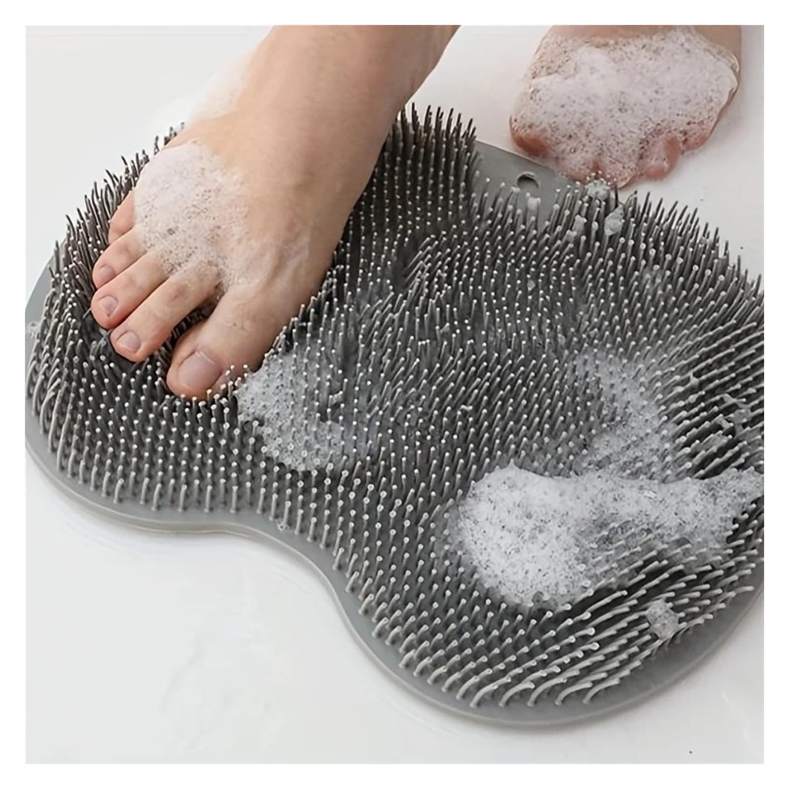 Cepillo de baño de silicona exfoliante con copa de succión (rosa)