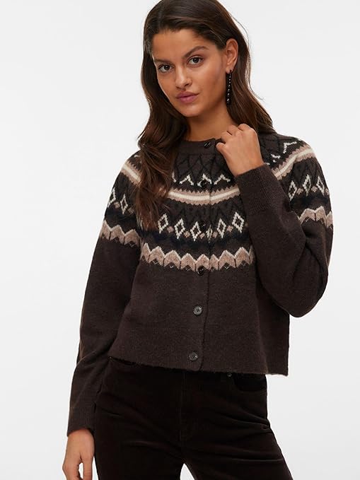 Vero Moda VMFILUCA LS O-NECK - Strickpullover - hedge green/grün