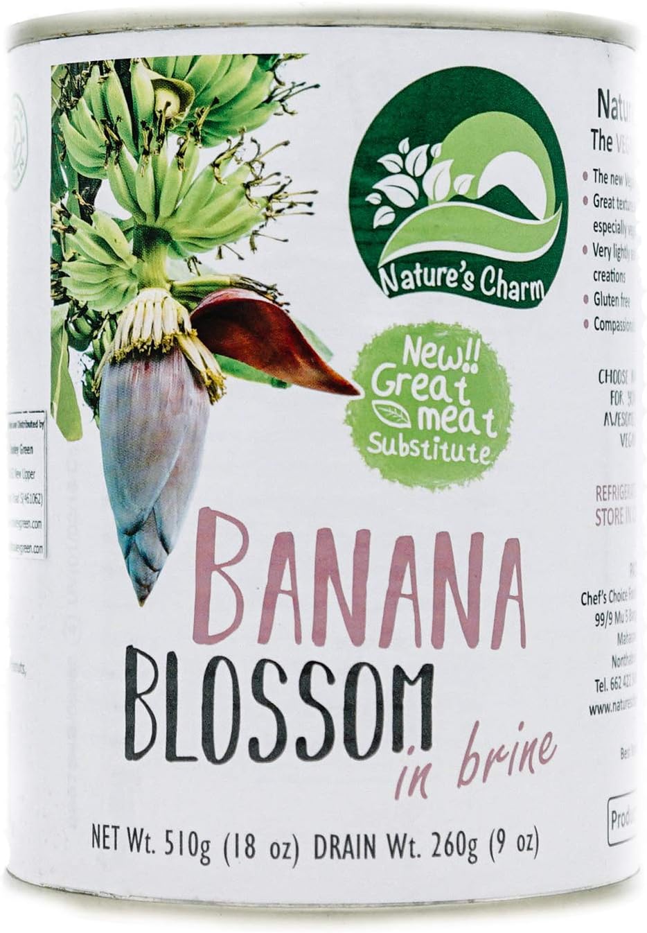 Natures Charm Banana Blossom in Brine, 510g Tin